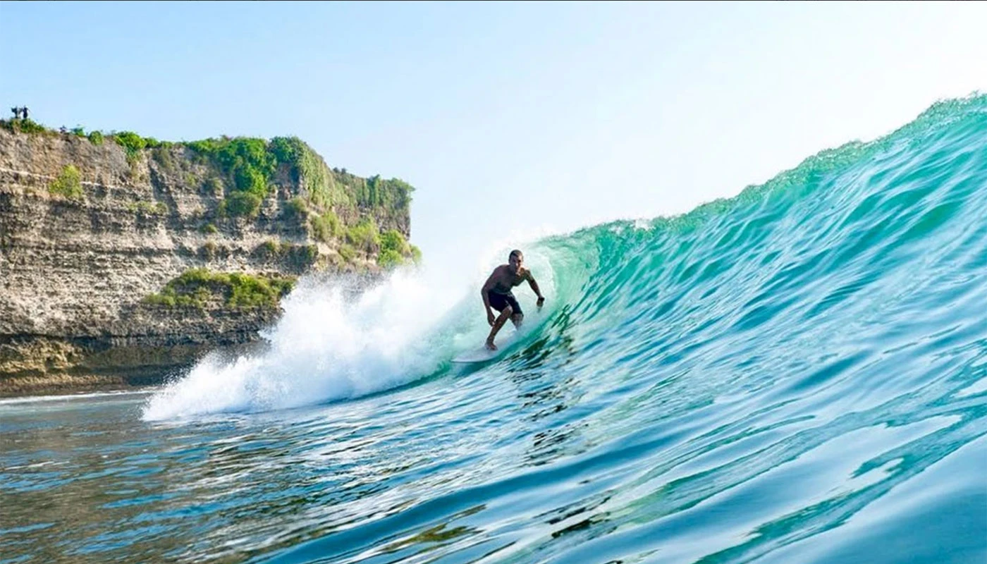 surfing in bali